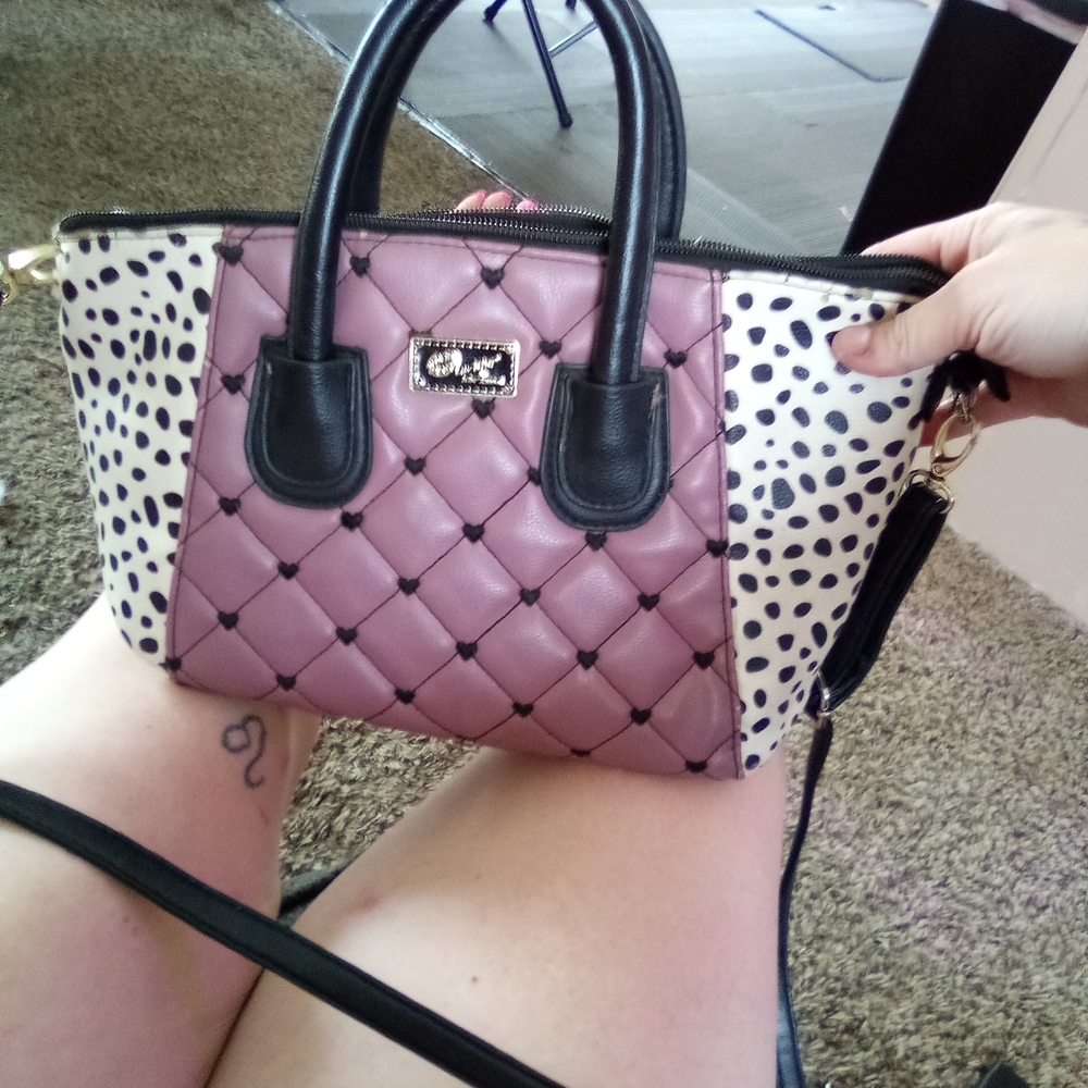 Elegant Purple and Black Women's Handbag - Picture 3 of 3